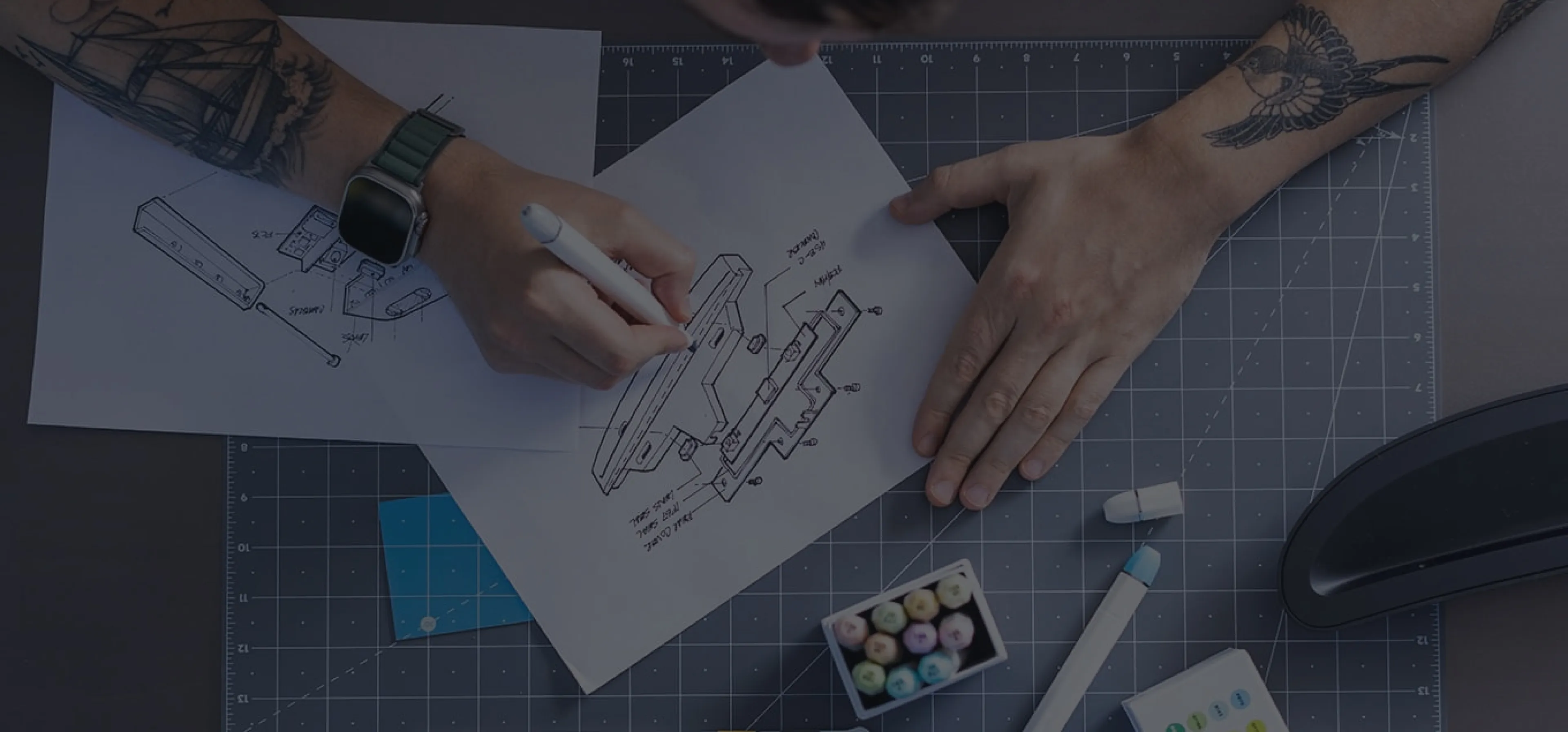 Sketching the Ghost logo by hand