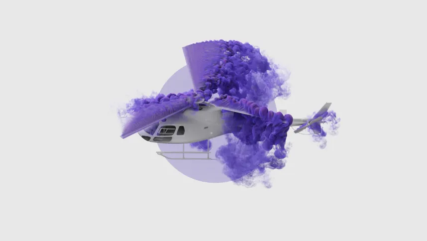 Helicopter airflow simulation